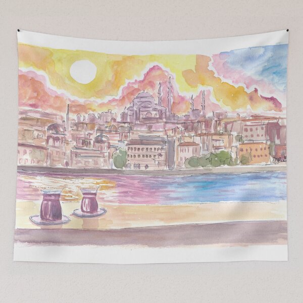 Item preview, Istanbul Turkey Amazing City View with Skyline and Tea designed and sold by artshop77.