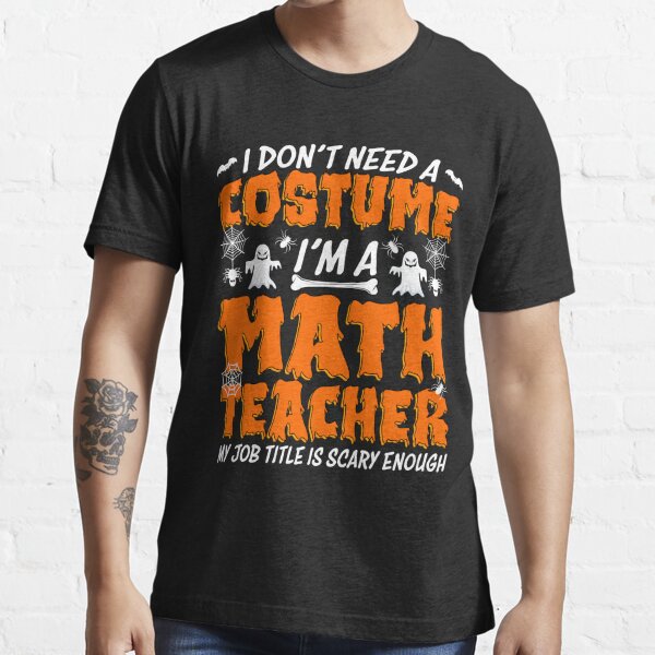 Casual everyday fall teacher Halloween outfit costume featuring a graphic scary  teacher tee, loose str…