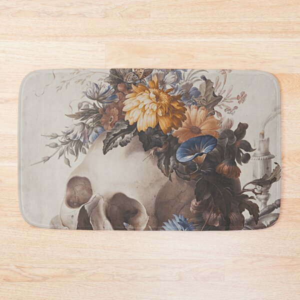 Item preview, Vintage gothic still life, dark academia aesthetic, nature faded florals with a skull, snails and butterflies and a music sheet, vintage heirloom designed and sold by LeAllureVintage.