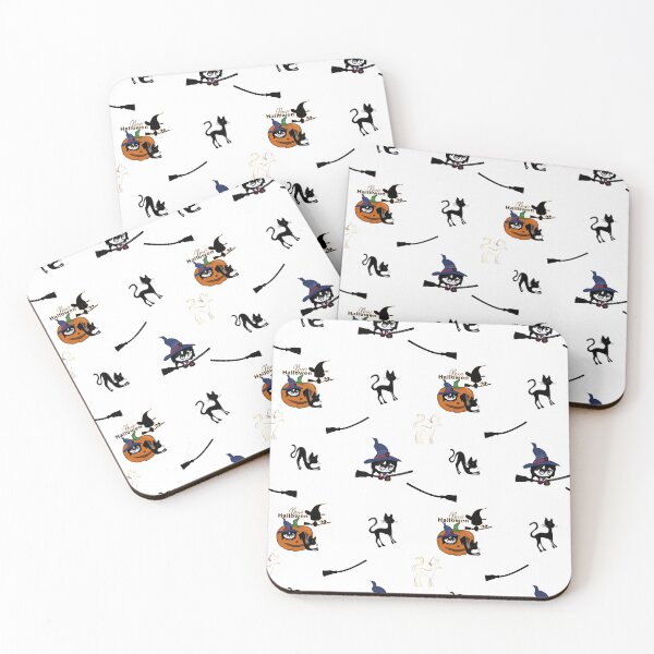 Item preview, Hallowen patterns with witches cats and brooms designed and sold by soryilustracion.