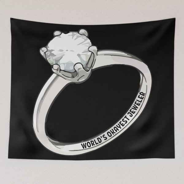 Item preview, World's okayest jeweler funny metalsmith diamond ring jewelry making meme designed and sold by MetalicBabe.