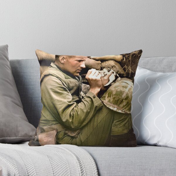 Item preview, US marine feeding kitten - Korean War, 1952 (Colourised) designed and sold by Wesley de Mezieres.