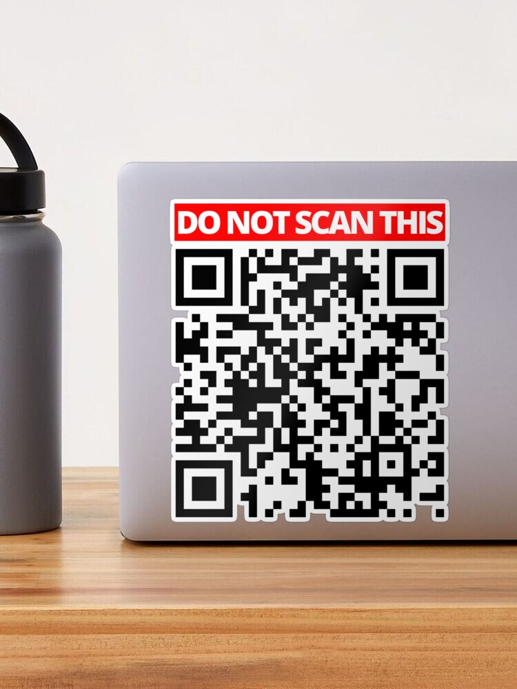 SCAN this Prank Rick roll  video never gonna give you up QR code  Sticker for Sale by rednumberone