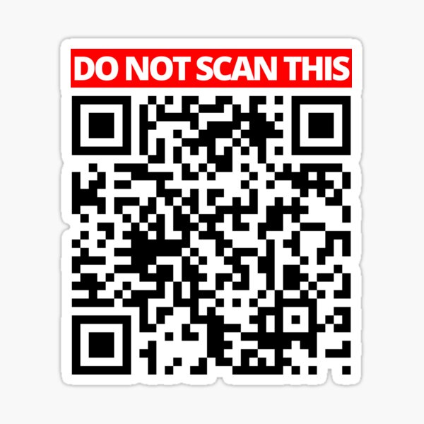 rick roll qr code square sticker