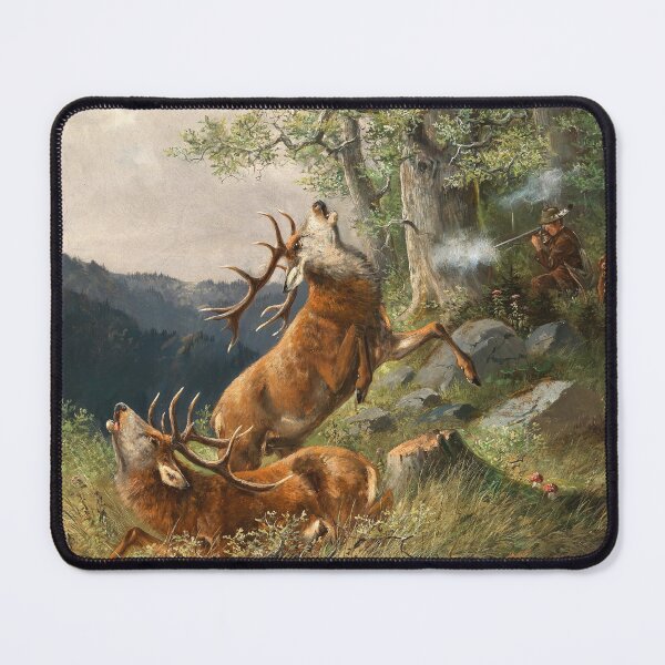 Item preview, Deer Hunting | Moritz Muller II | 1893 Animal Nature Art designed and sold by CJET.