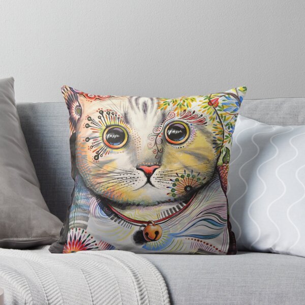 Item preview, Abstract original cat art kitty portrait / Smokey designed and sold by AmyGiacomelli.