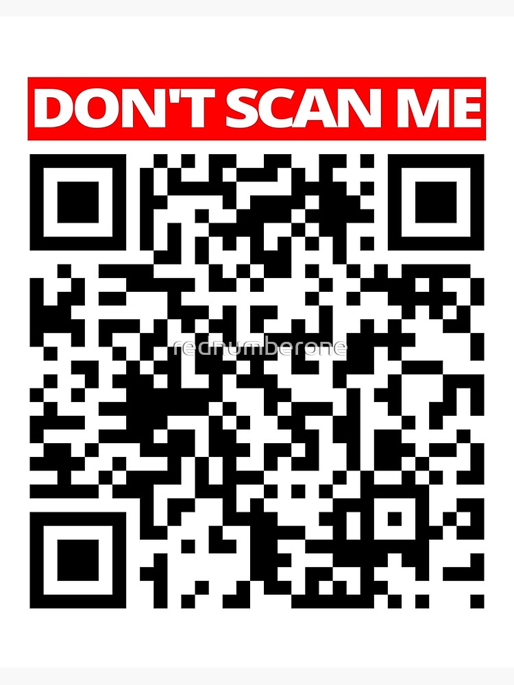 SCAN this Prank Rick roll  video never gonna give you up QR code  Sticker for Sale by rednumberone