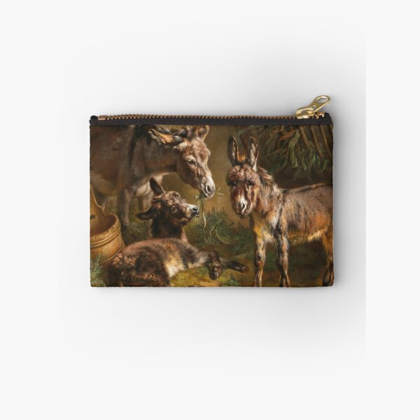 Item preview, Donkeys in a Stable | Benno Adam | 1861 Animal Art designed and sold by CJET.