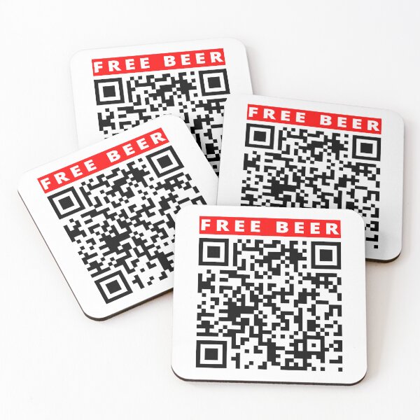 Item preview, Free Beer Prank Rick roll Youtube video never gonna give you up QR code designed and sold by rednumberone.