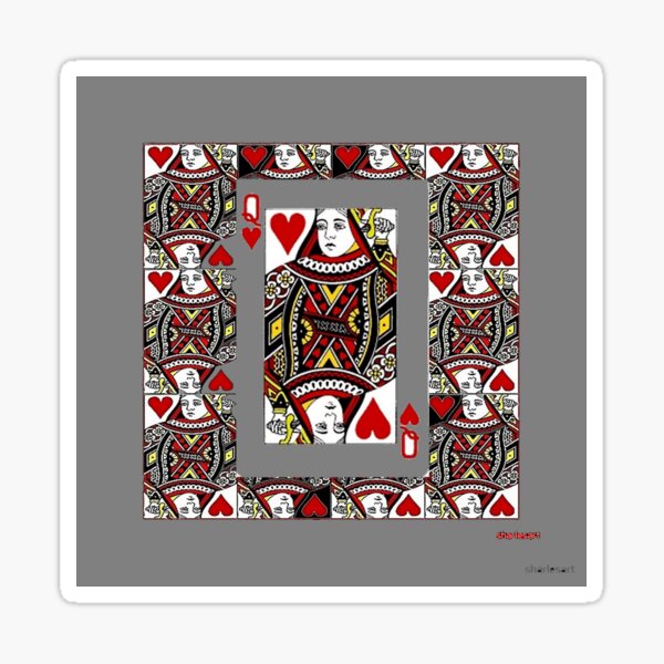 Item preview, GREY COLOR ART CASINO RED QUEEN  CARDS DESIGN designed and sold by sharlesart.
