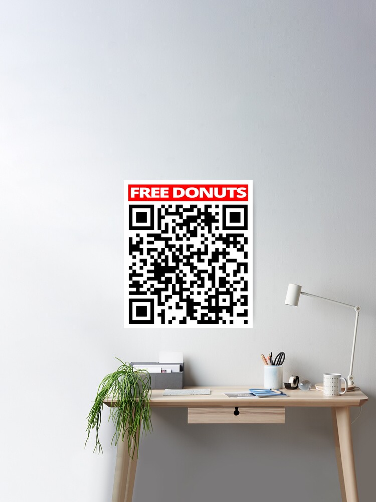 Free Donuts Prank Rick roll  Video Never Gonna give You  up QR Code Bumper Sticker Vinyl Decal 5
