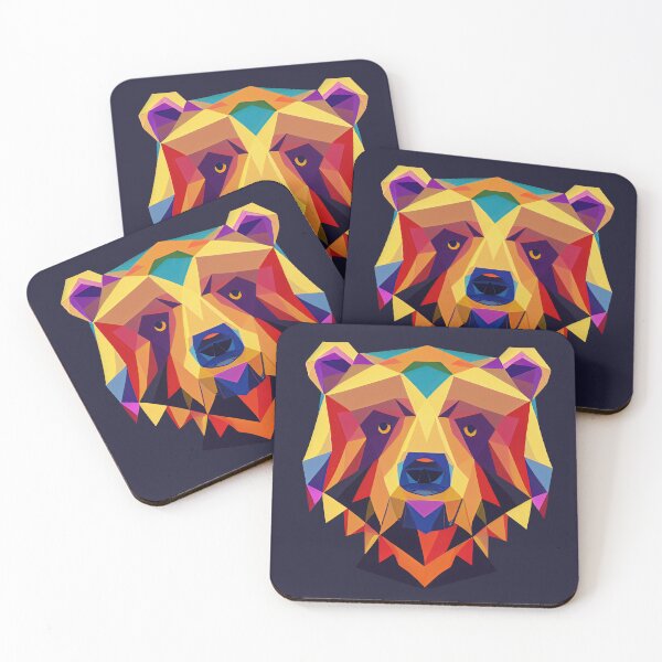 Item preview, Colourful Bear, vector art print designed and sold by ThePurpleMelon.