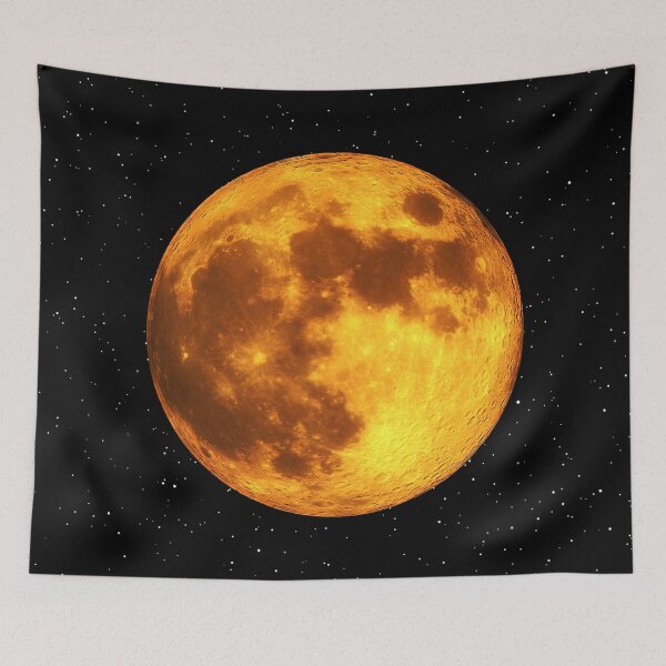 Item preview, Full Moon Space Art 3 -Amber Orange Moon- designed and sold by lematworks.