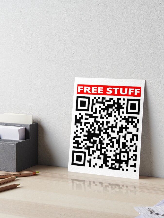 Free STUFF Prank Rick roll  video never gonna give you up QR code  Art Board Print for Sale by rednumberone