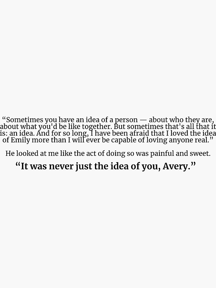 never just the idea of you- the inheritance games &quot; Sticker for 