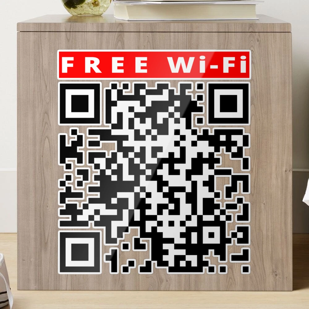 Trackable Rick Roll 'Free WiFi' QR Code Prank Stickers - Track