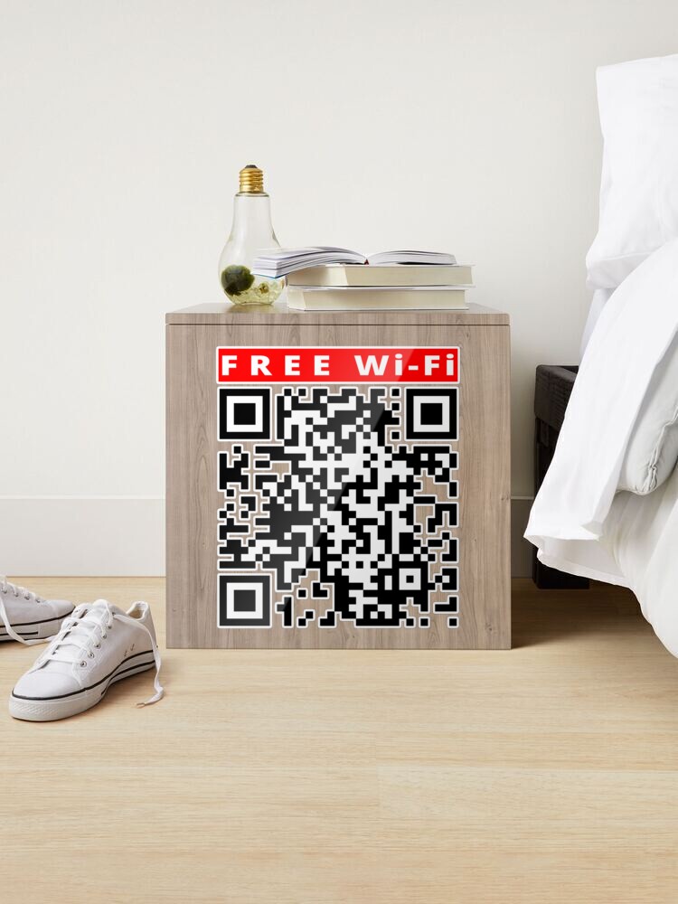 Trackable Rick Roll 'Free WiFi' QR Code Prank Stickers - Track