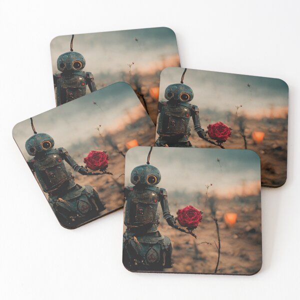 Item preview, Robot with a rose in his hand. designed and sold by Maniock.