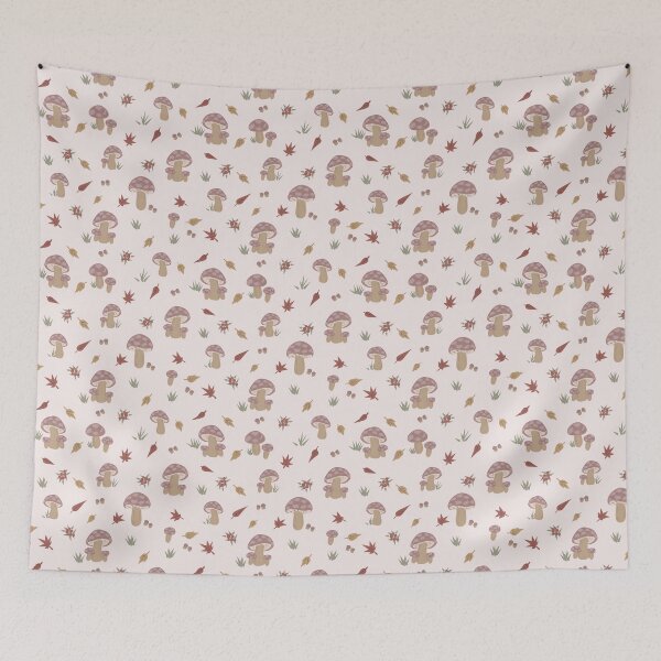 Item preview, Mushrooms and leaves, autumn pattern    designed and sold by RoseMaryWP.