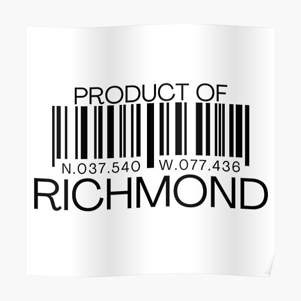 "Product of Richmond Barcode with Latitude and Longitude Coordinates