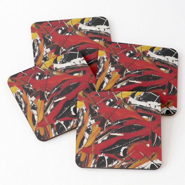 Item preview, Red and black paint brush strokes designed and sold by patterncrow.
