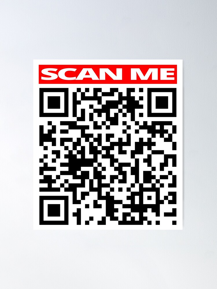 SCAN this Prank Rick roll  video never gonna give you up QR code  Sticker for Sale by rednumberone