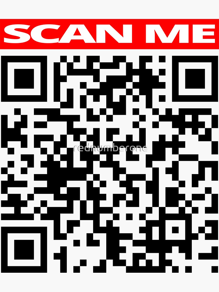 SCAN ME Prank Rick roll  video never gonna give you up QR code |  Sticker