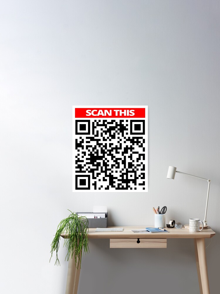 SCAN this Prank Rick roll  video never gonna give you up QR code  Sticker for Sale by rednumberone