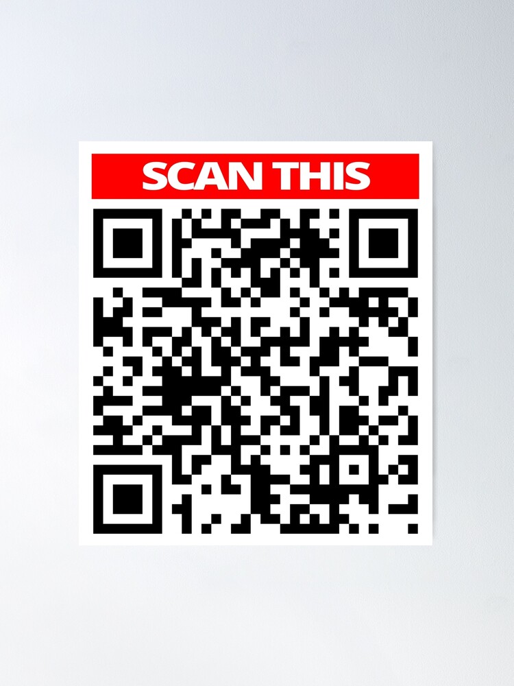 Rick Roll funny prank Video link readable QR Code 3x3 pattern  Poster for  Sale by rednumberone