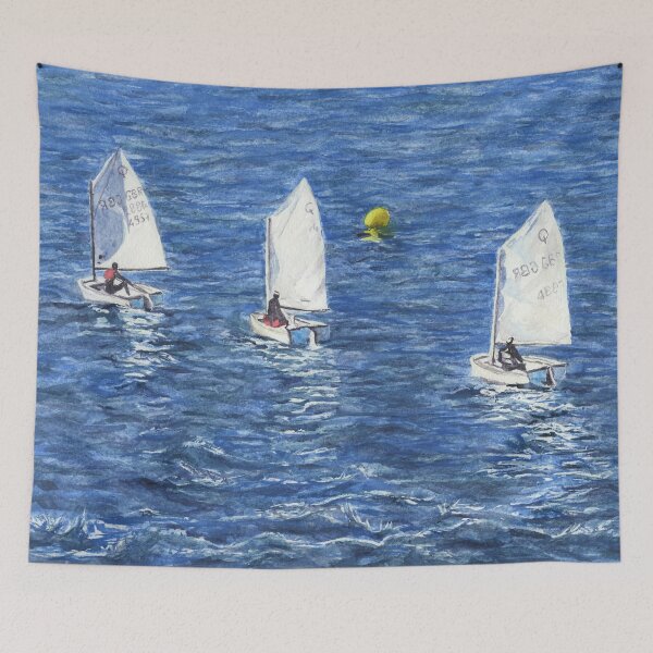 Item preview, Three Oppies: Optimist Sailing Dinghies at Trearddur Bay designed and sold by LymphomaLass.
