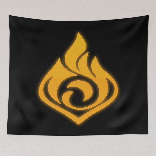 Item preview, Genshin Impact Symbol Element Fire Pyro Natlan - Vibrant Colours Neon Glow designed and sold by Fregoulix.