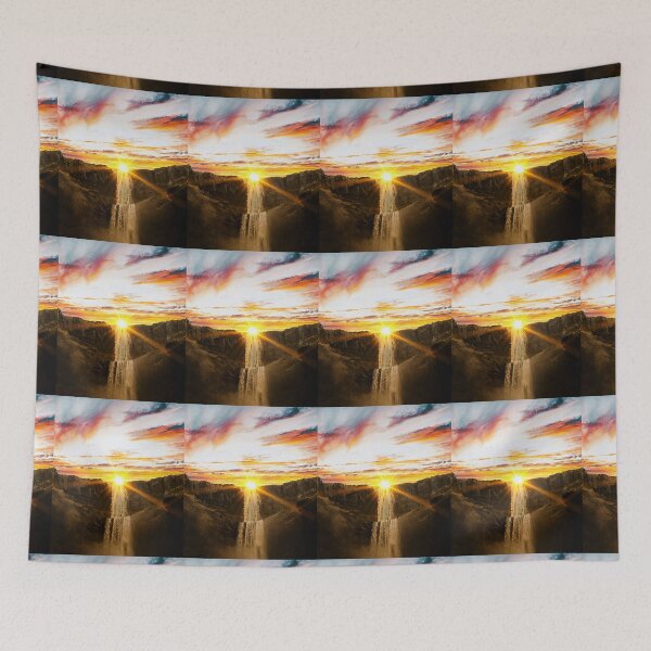 Item preview, BEAUTIFUL SUNSET OVER THE WATERFALL designed and sold by MJ96-PRO.