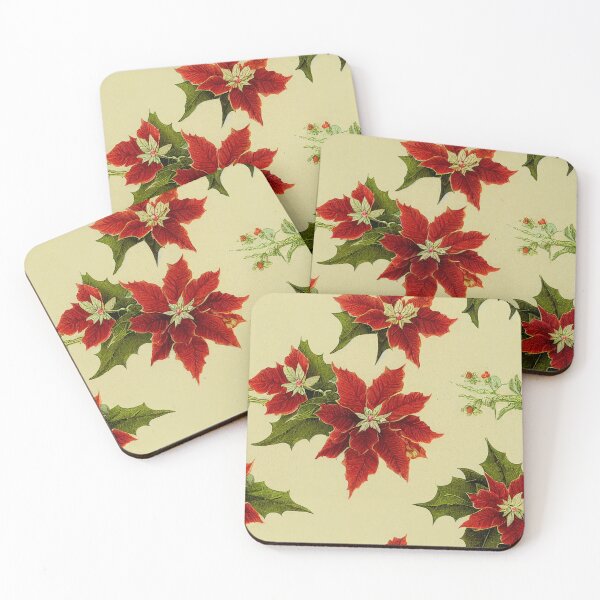 Item preview, Vintage Florals Christmas Poinsettia Watercolor  designed and sold by VintageFlorals.