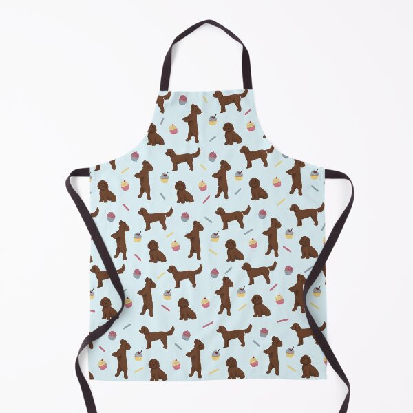 Item preview, Chocolate Cockapoos and Cupcakes Pattern - Blue designed and sold by Kittys-Art.