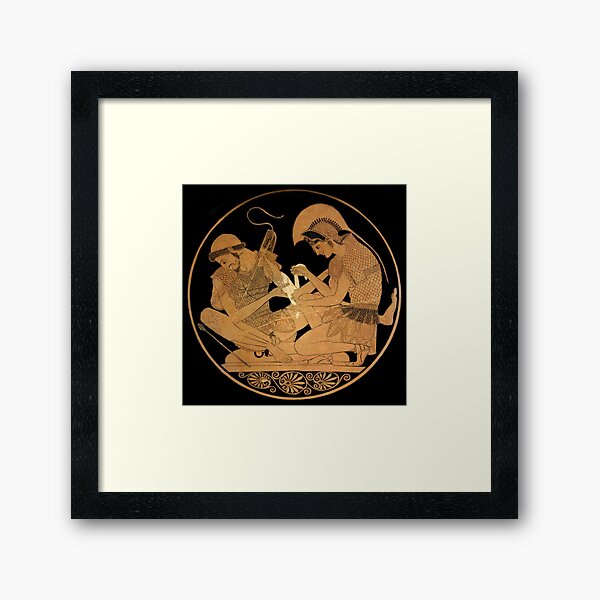 Achilles Bandages the Arm of Patroclus Framed Art Print