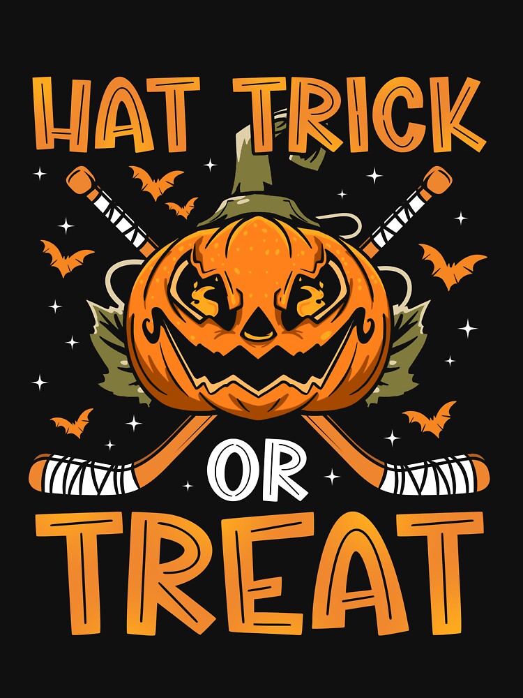 Hat Trick Or Treat Funny Ice Hockey Halloween Costume Player