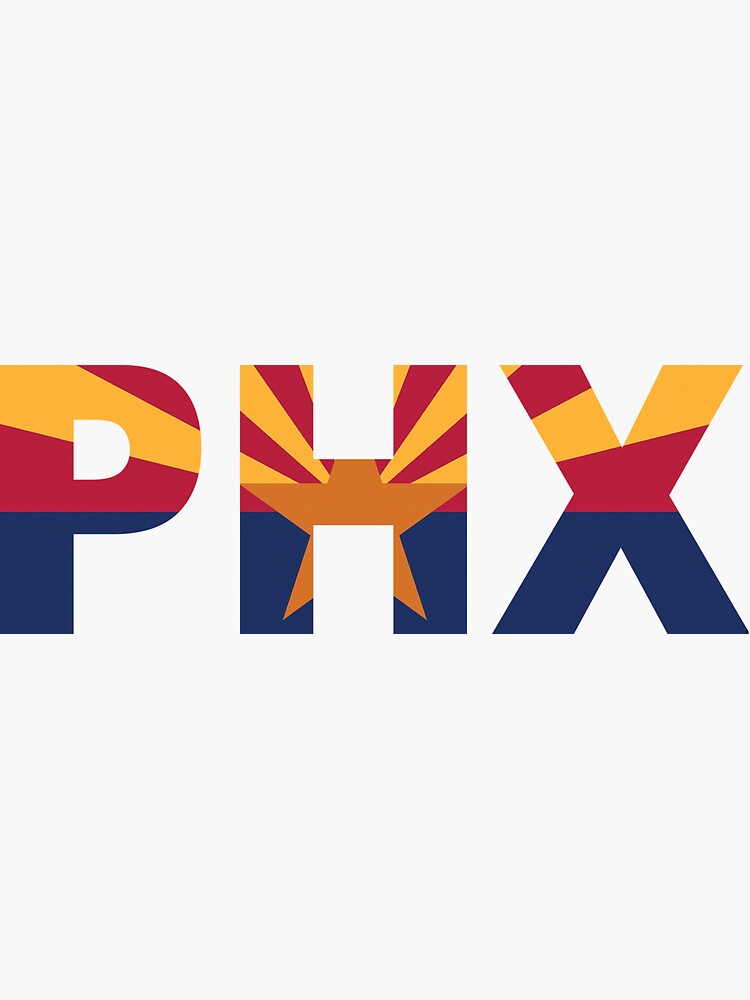 "PHX - Phoenix, Arizona | Airport Code & Flag" Sticker for Sale by ...
