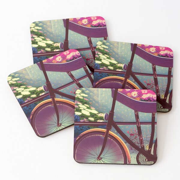 Item preview, bicycle with pink flowers designed and sold by OverAltruist.