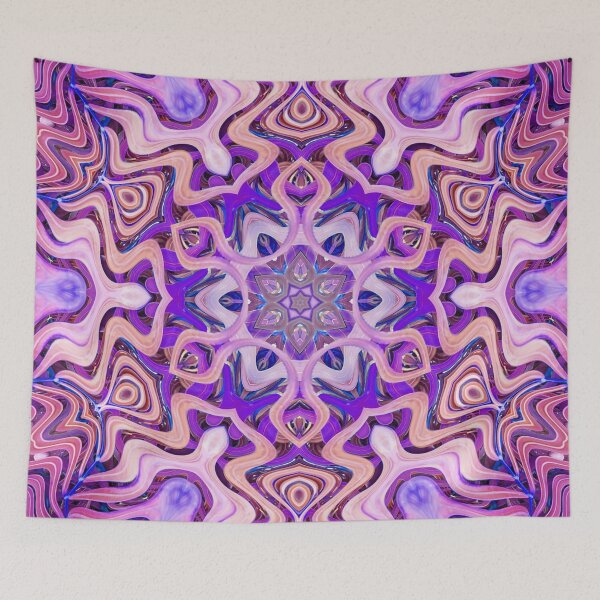 Item preview, Boho Vibes Abstract Mandala Maximalism Hippie Style Eclectic Mix of Purple Blue Pink Lilac 10 of 16 designed and sold by Beachy.
