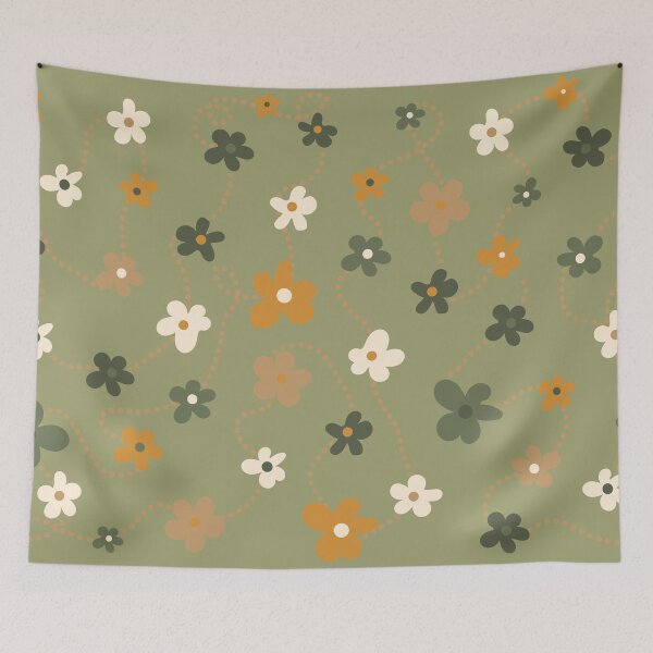 Item preview, Simple Flower Pattern (Fall Colors/Sage Green) designed and sold by vron615.