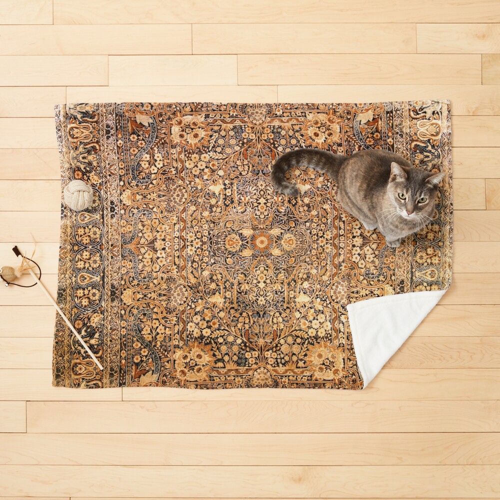 Antique Persian Kirman Rug Print Pet Blanket