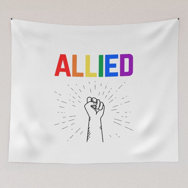 Item preview, Allies Fist in the Air. LGBTQ Ally Pride designed and sold by Subtle Pride Shop.