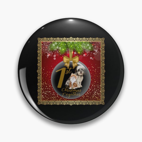 Item preview, 1st Christmas Together! Transparent Ornament/Black Background designed and sold by PawsitiveMum.
