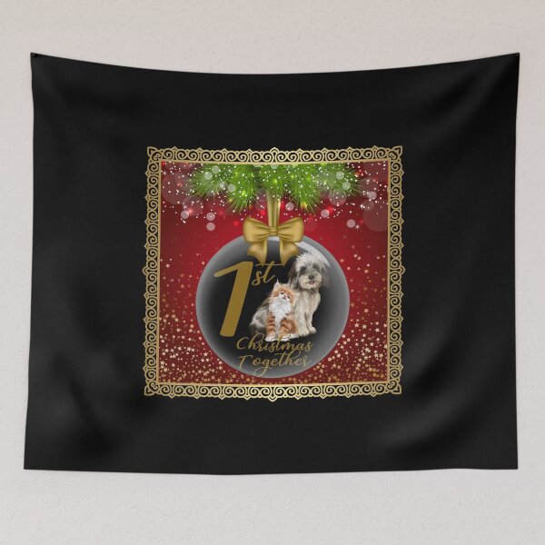 Item preview, 1st Christmas Together! Transparent Ornament/Black Background designed and sold by PawsitiveMum.