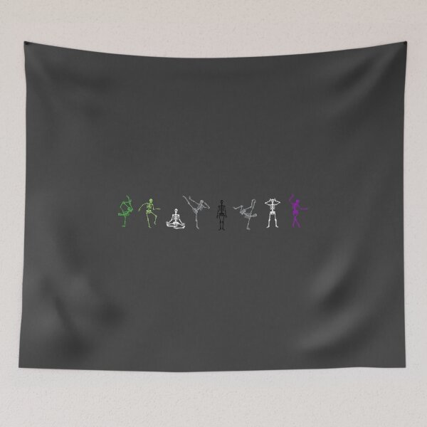 Item preview, Aro Ace Halloween Skeletons. Aroace Pride designed and sold by Subtle Pride Shop.