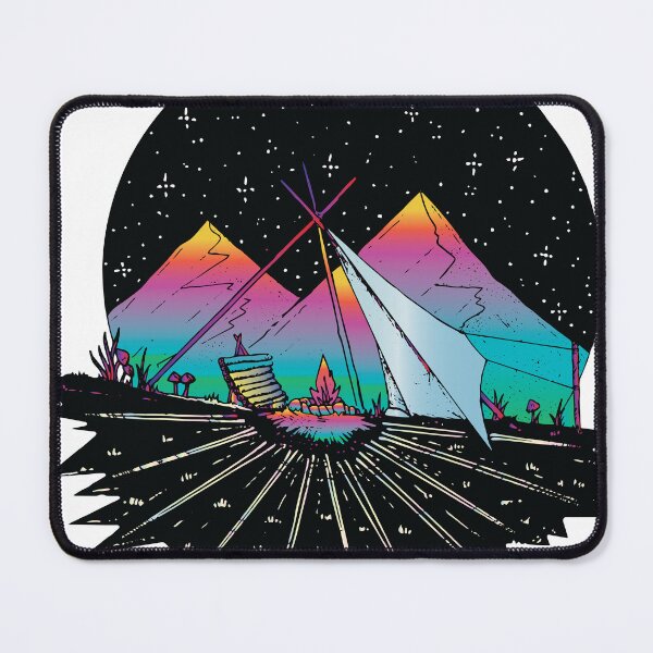 Item preview, campfire under moon and stars colorful camping designed and sold by XXgooddeedXX.