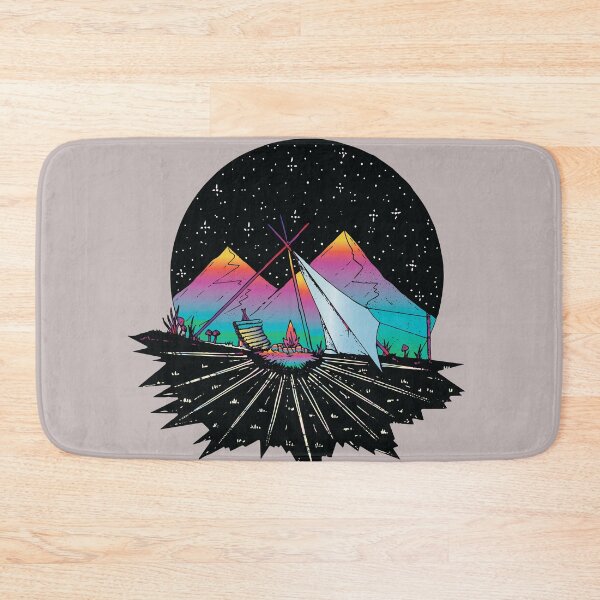Item preview, campfire under moon and stars colorful camping designed and sold by XXgooddeedXX.