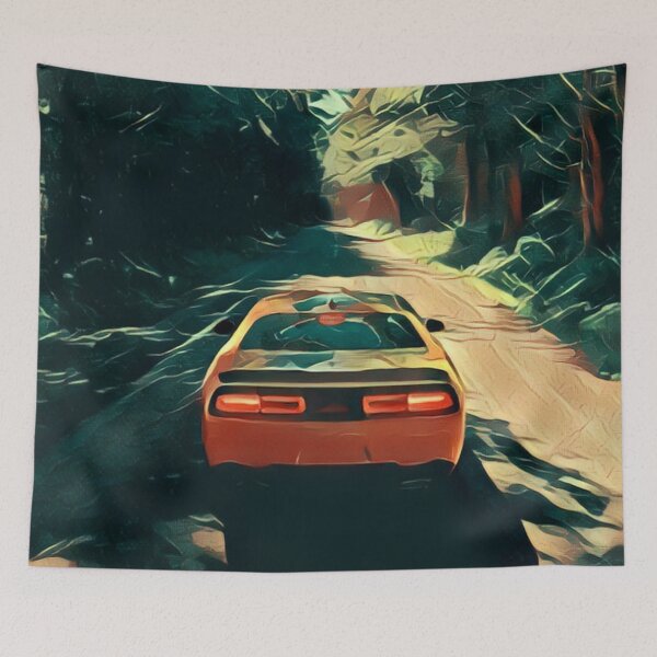 Item preview, A Drive Through the Trees - Car Art designed and sold by MistyMorningsOR.