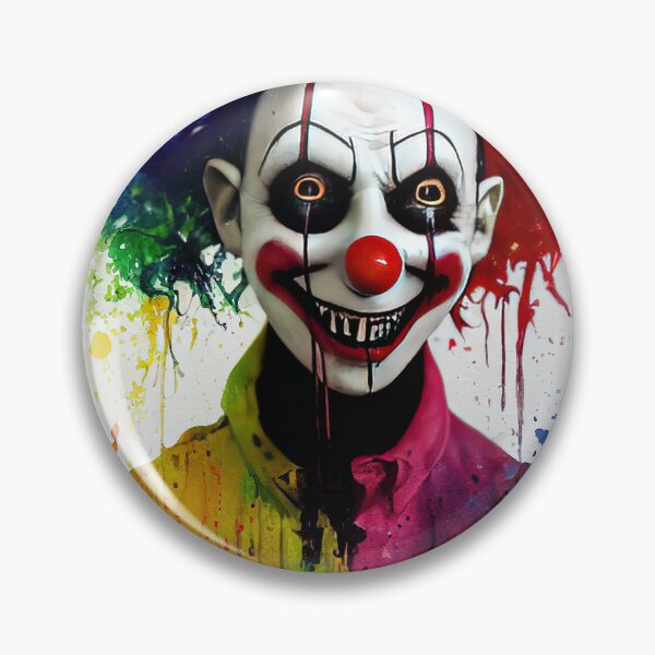 Aperçu de l'œuvre Impression à l'encre d'aquarelle Clown d'Halloween coloré créée et vendue par LividPhoto.