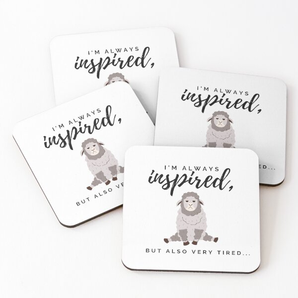 Item preview, I'm always inspired, but also very tired, sheep design designed and sold by CreativeStrand.